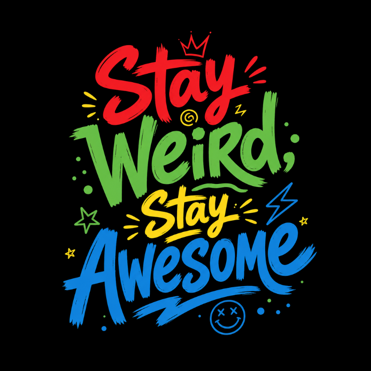 "Stay Weird; Stay Awesome" Graffiti Graphic Tee