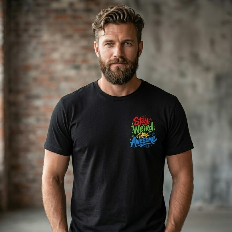"Stay Weird; Stay Awesome" Graffiti Graphic Tee