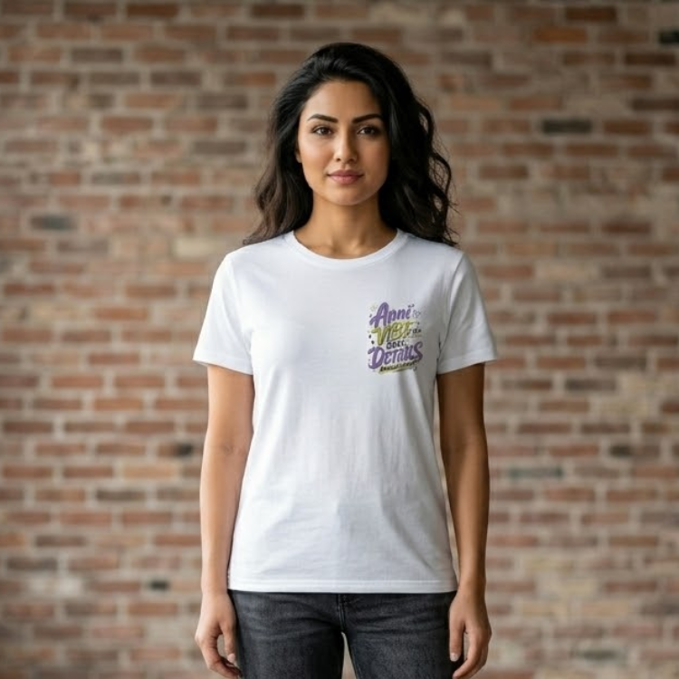 Men's "Apni Vibe Hai" Back-Print Graphic T-Shirt – White