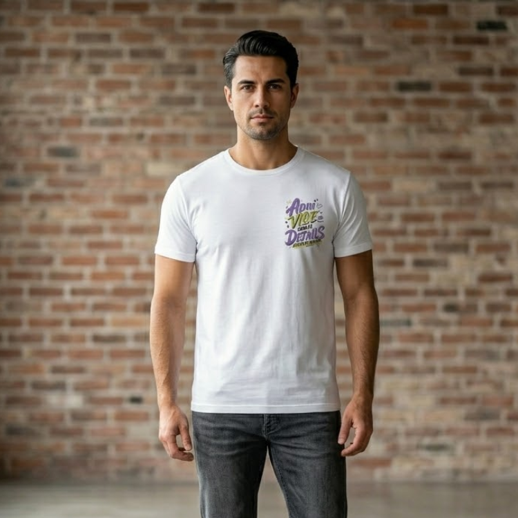 Men's "Apni Vibe Hai" Back-Print Graphic T-Shirt – White