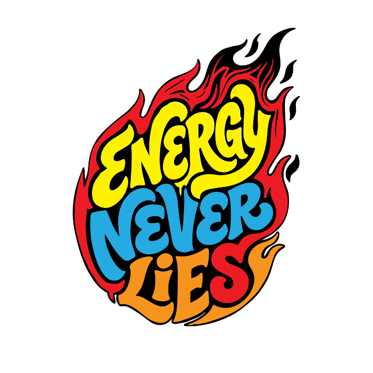 "Energy Never Lies" Flame Oversize Graphic T-Shirt