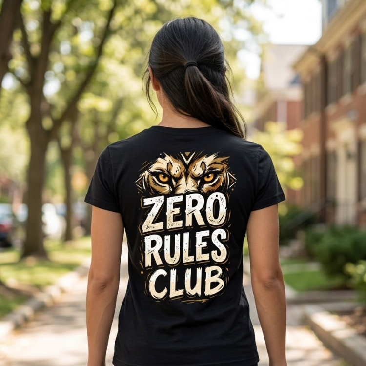 "Zero Rules Club" Graphic T-Shirt - Black