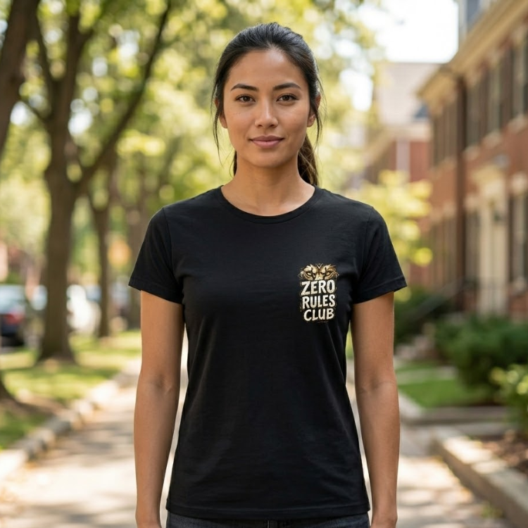 "Zero Rules Club" Graphic T-Shirt - Black
