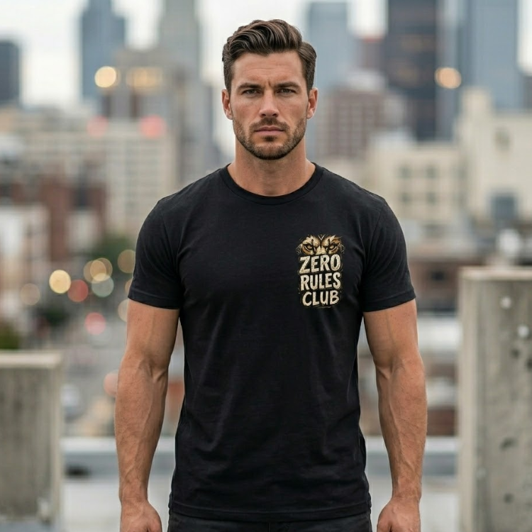 "Zero Rules Club" Graphic T-Shirt - Black