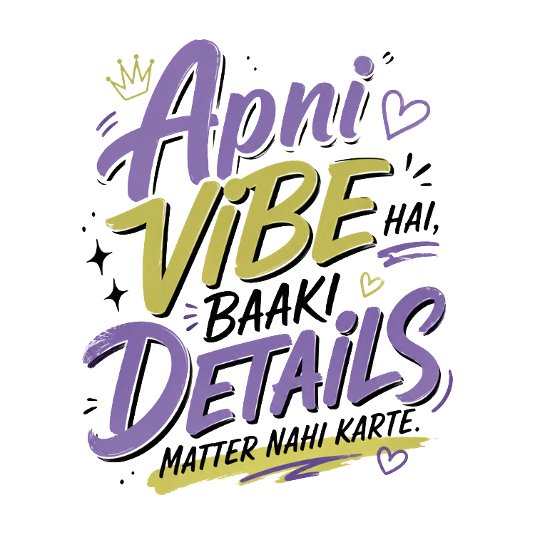"Apni Vibe Hai" Oversized Graphic T-Shirt - White