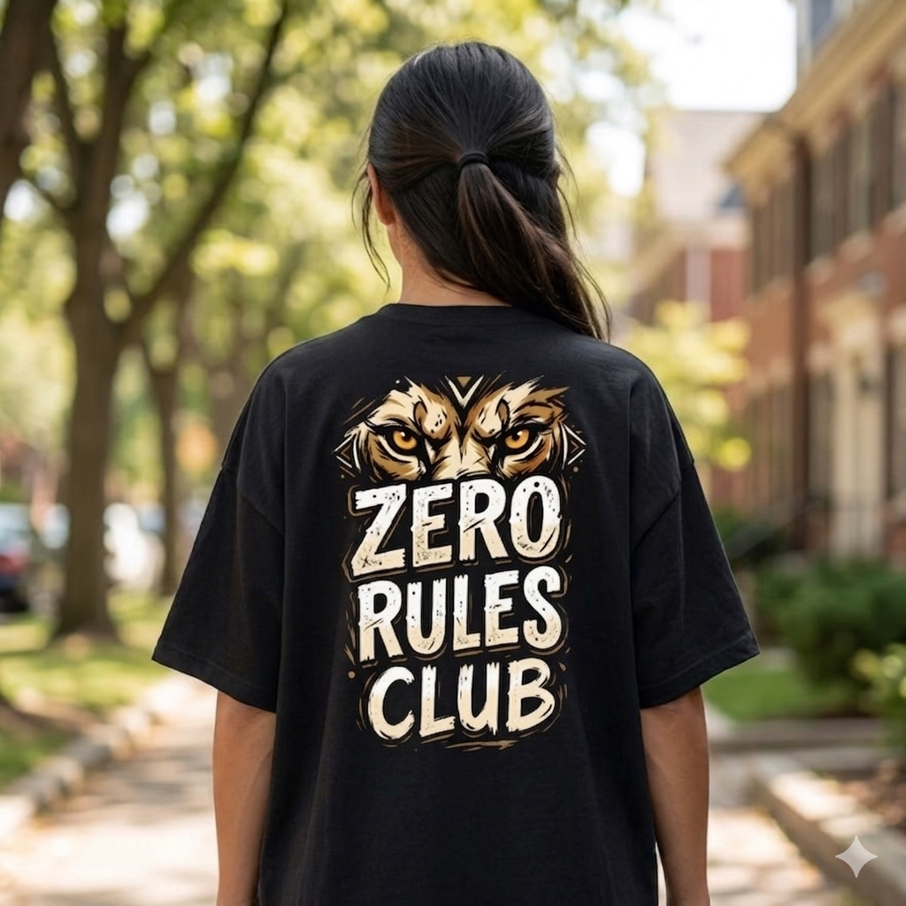 Zero Rules Club Oversized Graphic Tee